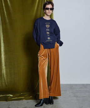【26WINTER PRE-ORDER】Lace-Trim Velour Wrap Skirt Pants
