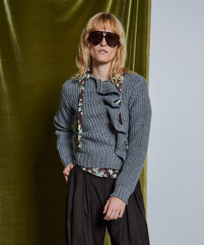 【26WINTER PRE-ORDER】Asymmetrical Frill Cardigan
