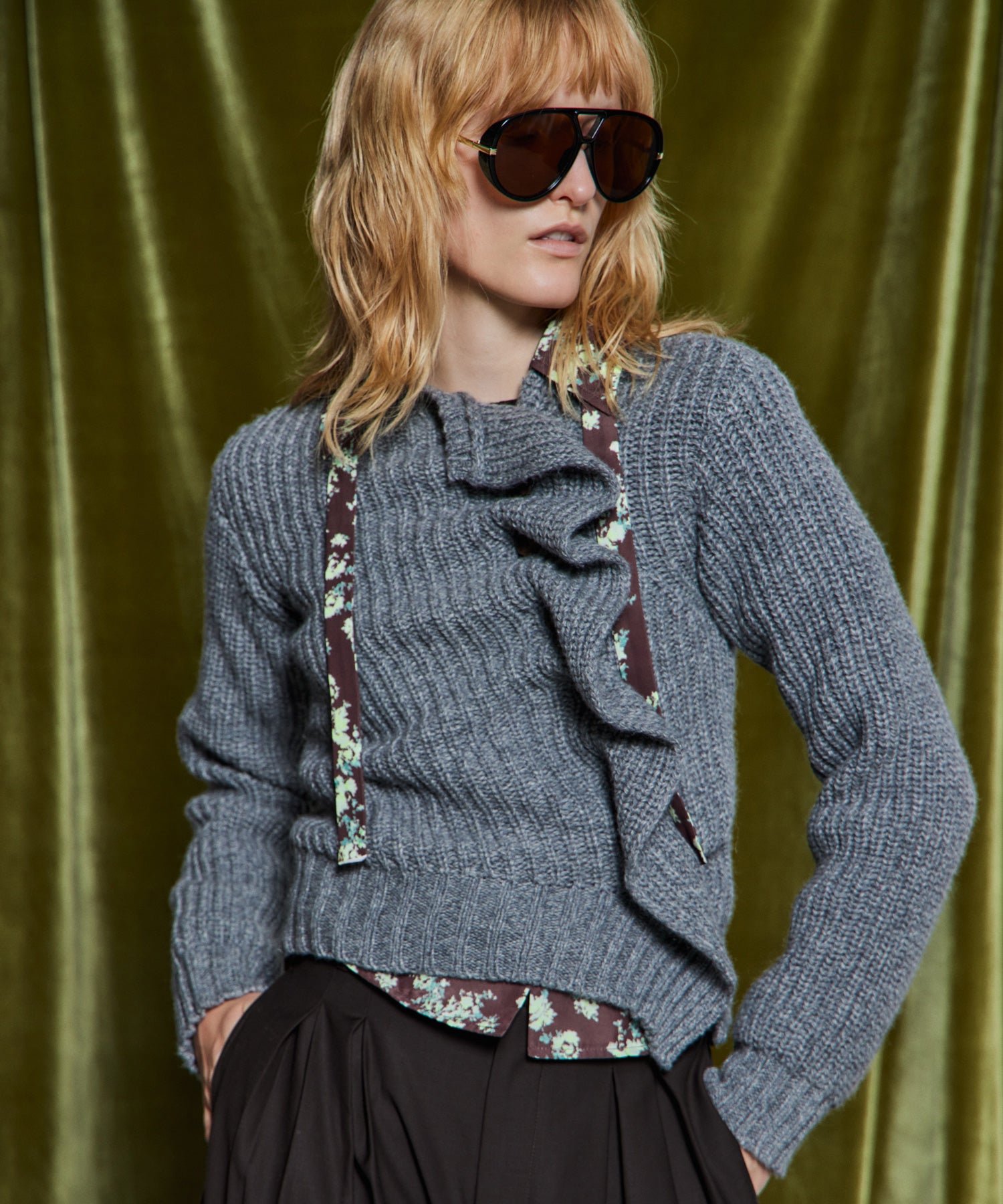 【26WINTER PRE-ORDER】Asymmetrical Frill Cardigan