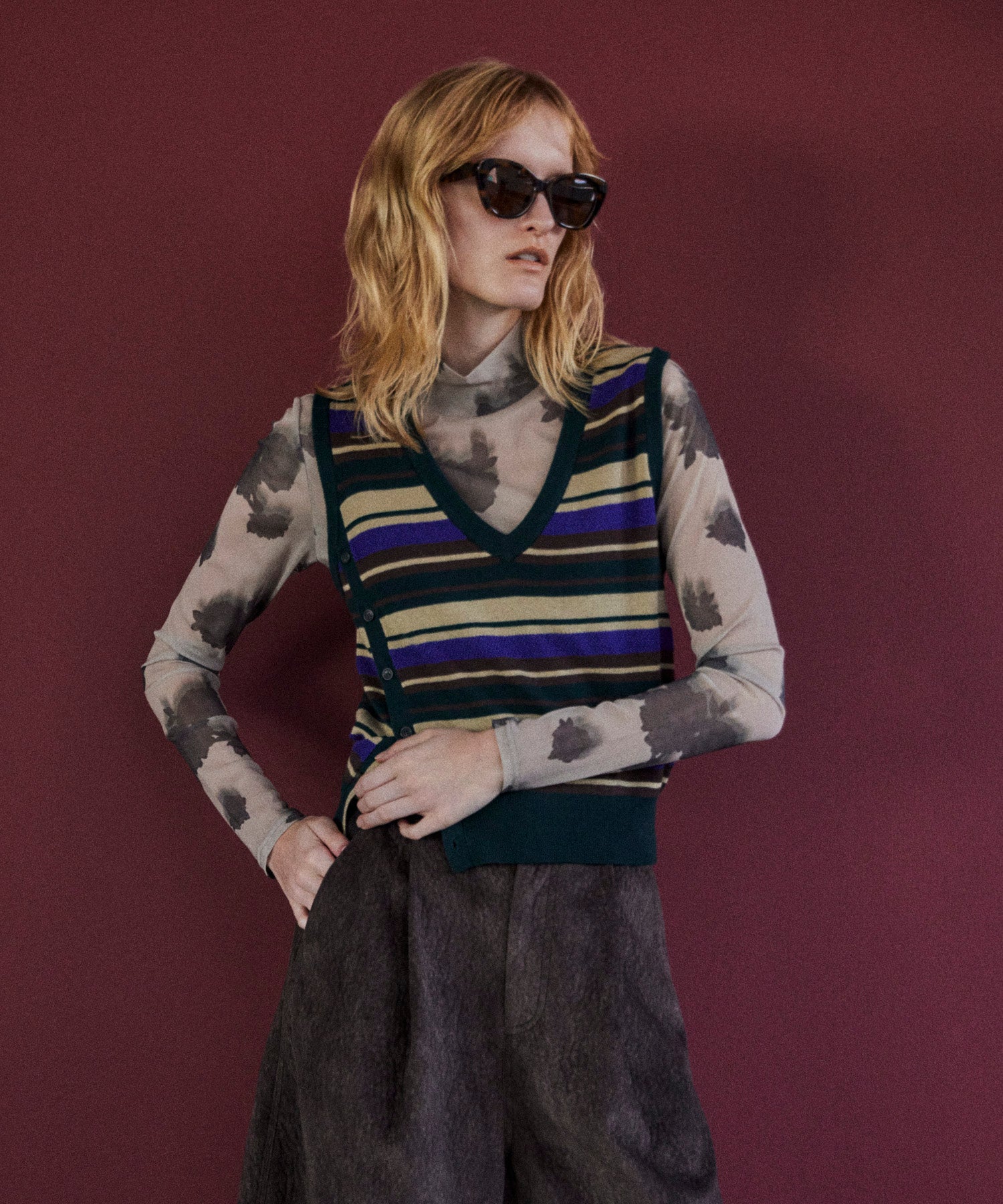 Multi-Border Knit Vest