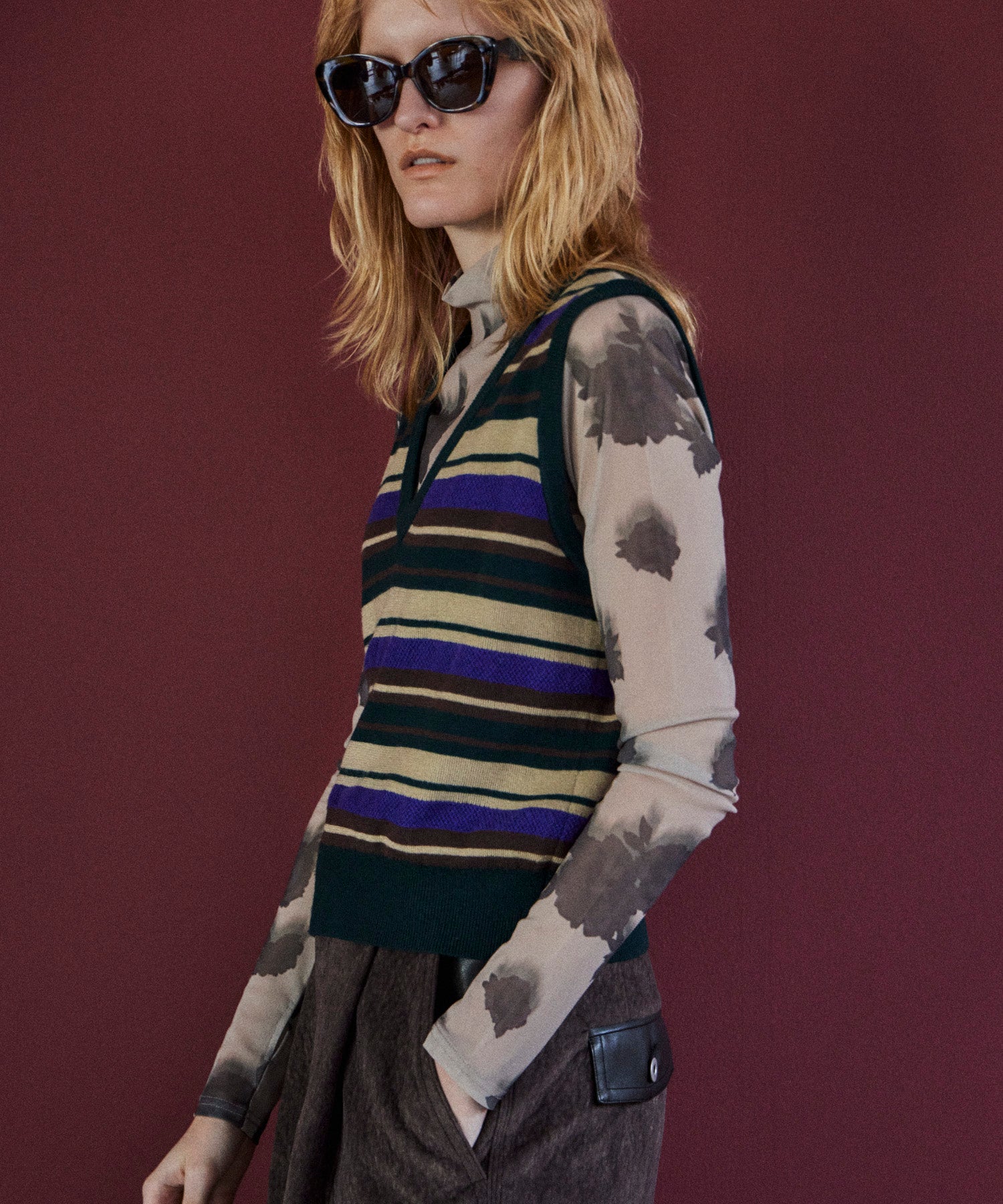 Multi-Border Knit Vest