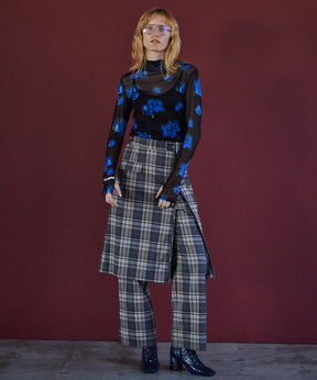 Blurred flower Sheer Top