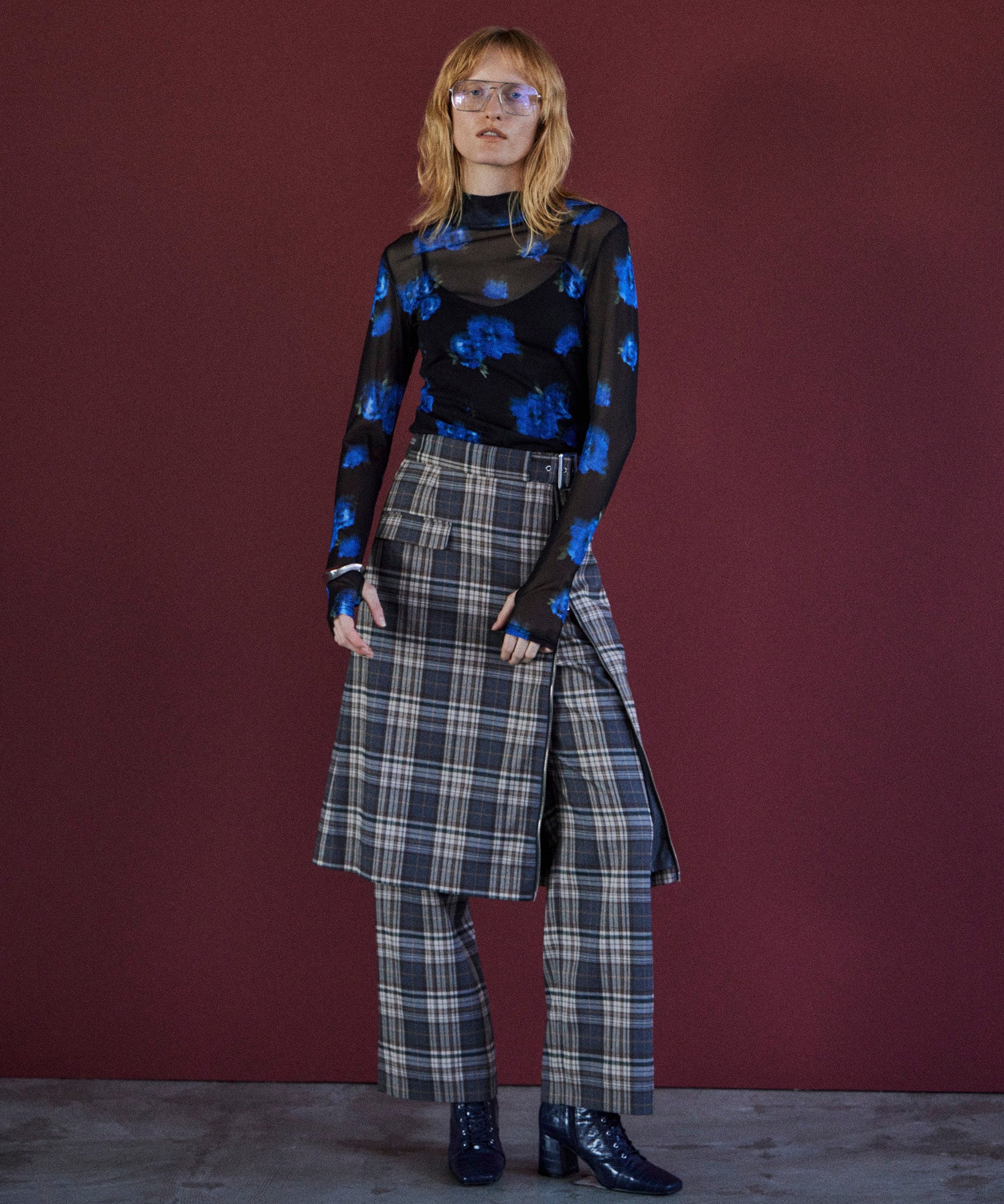 Zipper Skirt Set Pants