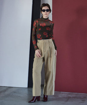 Blurred flower Sheer Top