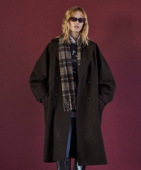 Super140's Balloon Sleeve Wool Long Coat