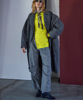 Super140's Balloon Sleeve Wool Long Coat