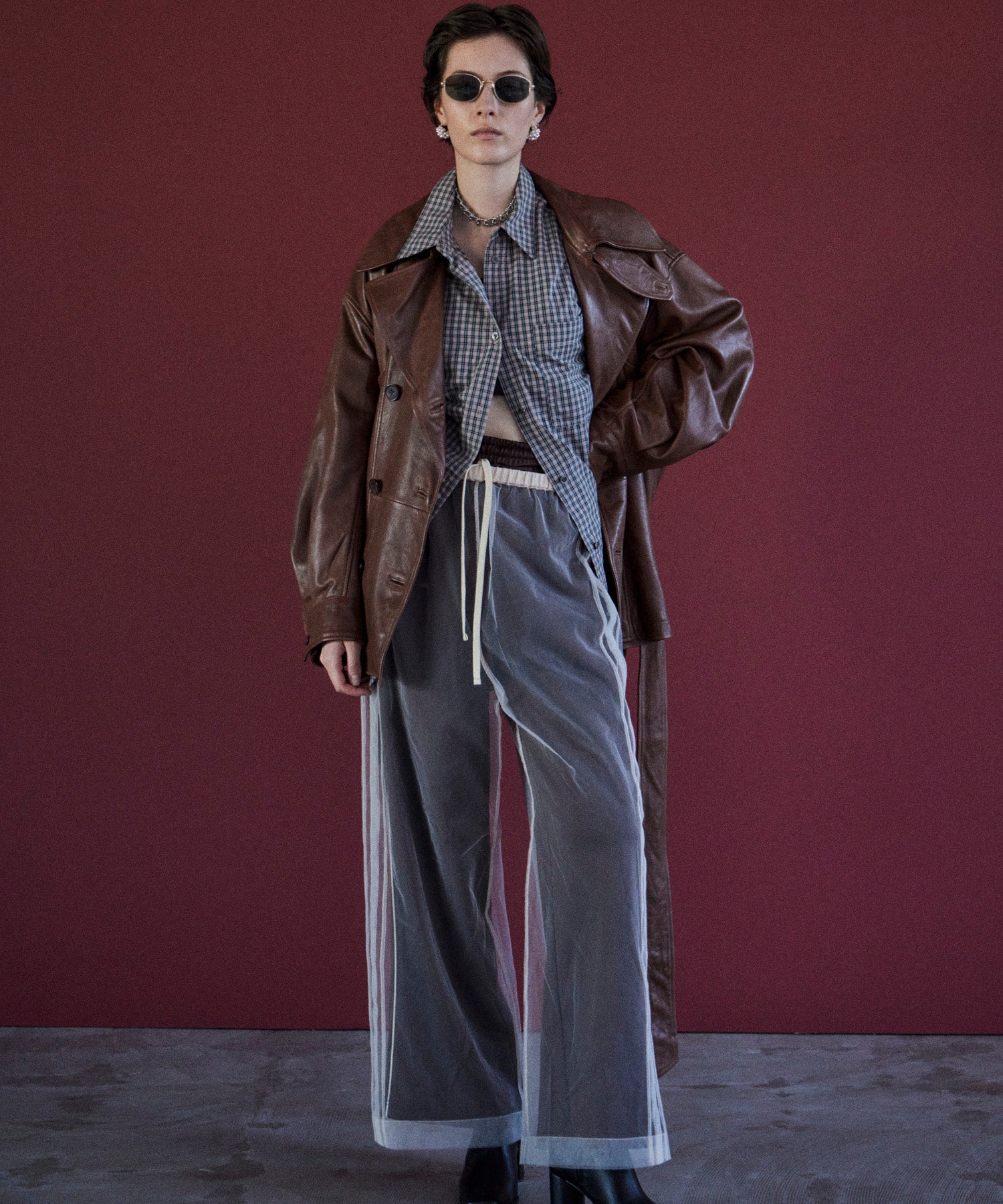 Tulle Side Line Jersey Pants