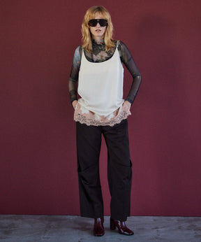 Photo Collage Sheer High Neck Top