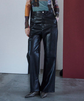 Straight Vegan Leather Pants