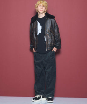 Wide-Wale Corduroy One-Tuck Pants