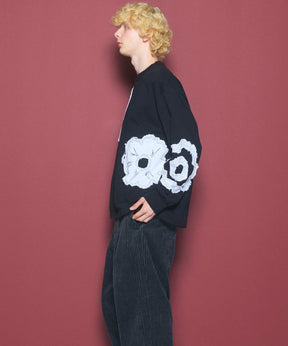 [26AW PRE-ORDER] Cotton Balfa Lace Prime Over Henley Neck Long Sleeve Knit T-shirt
