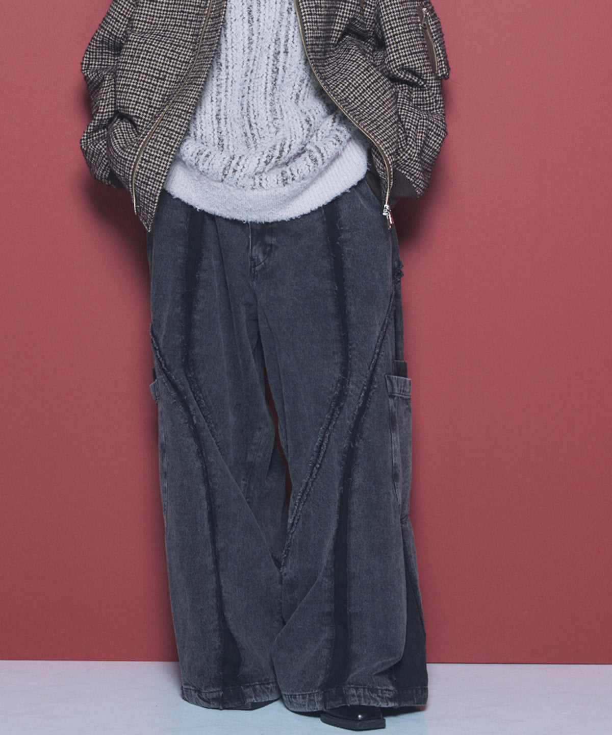 Denim Switching Alien Wide Pants