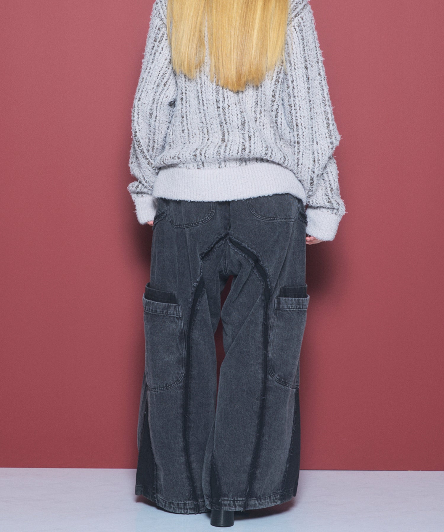 Denim Switching Alien Wide Pants