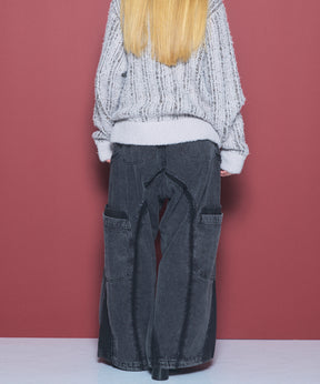 Denim Switching Alien Wide Pants