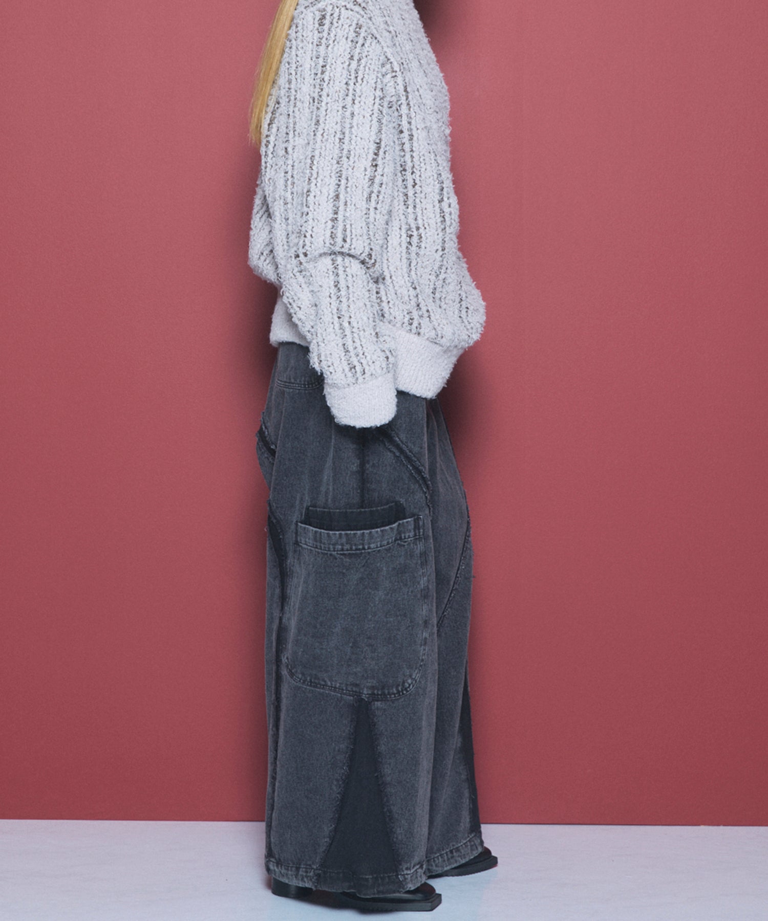 Denim Switching Alien Wide Pants