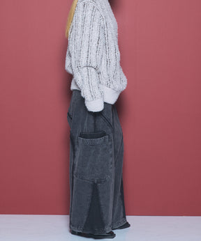 Denim Switching Alien Wide Pants