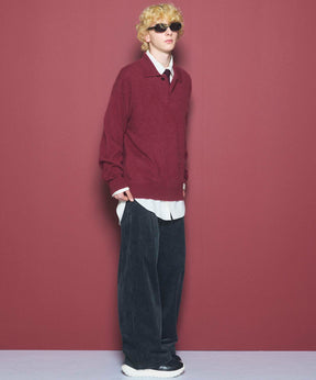 Wide-Wale Corduroy One-Tuck Pants