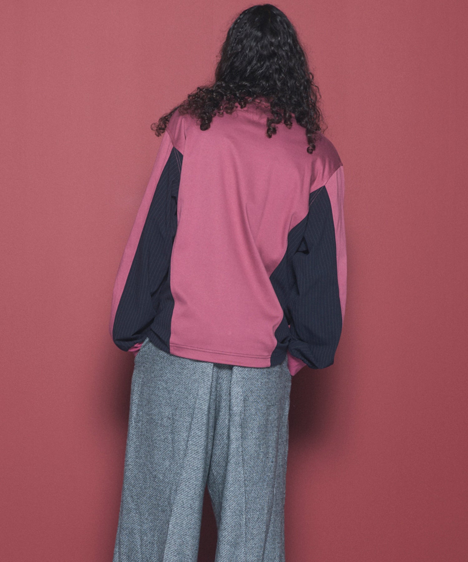 【26aw PRE-ORDER】纯棉巴尔法蕾丝超领亨利领长袖针织T恤