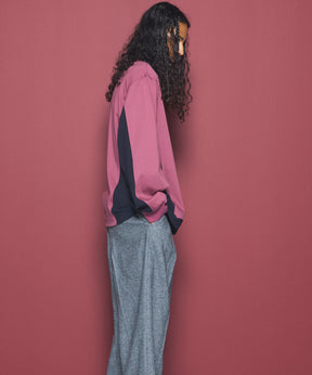 【26aw PRE-ORDER】纯棉巴尔法蕾丝超领亨利领长袖针织T恤
