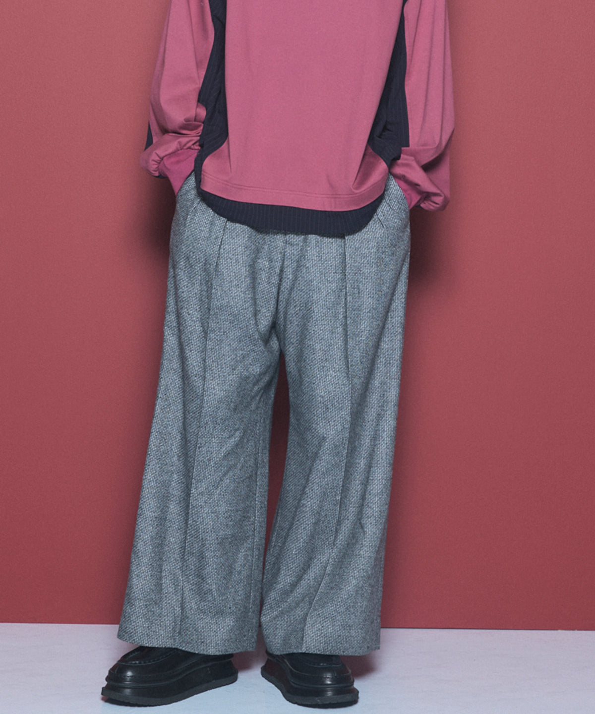 【Italian Dead Stock Fabric】2タックプライムワイドスラックス