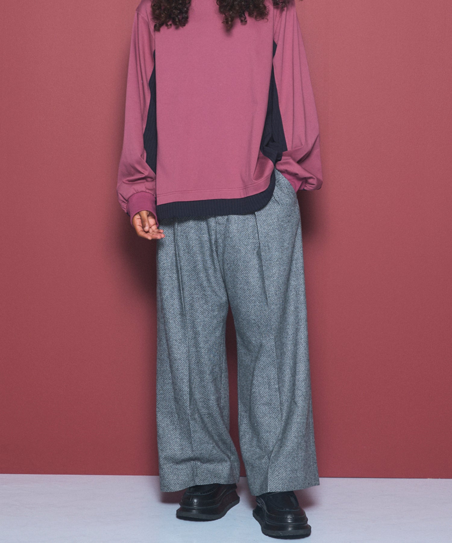 [Italian Dead Stock Fabric] Prime-Over Regular Collar Long Sleeve Shirt