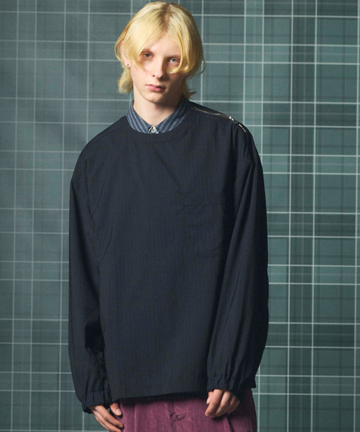 [26SS PRE-ORDER]Birdseye Jersey Mesh Prime-Over Henry Neck Short-sleeved T-shirt