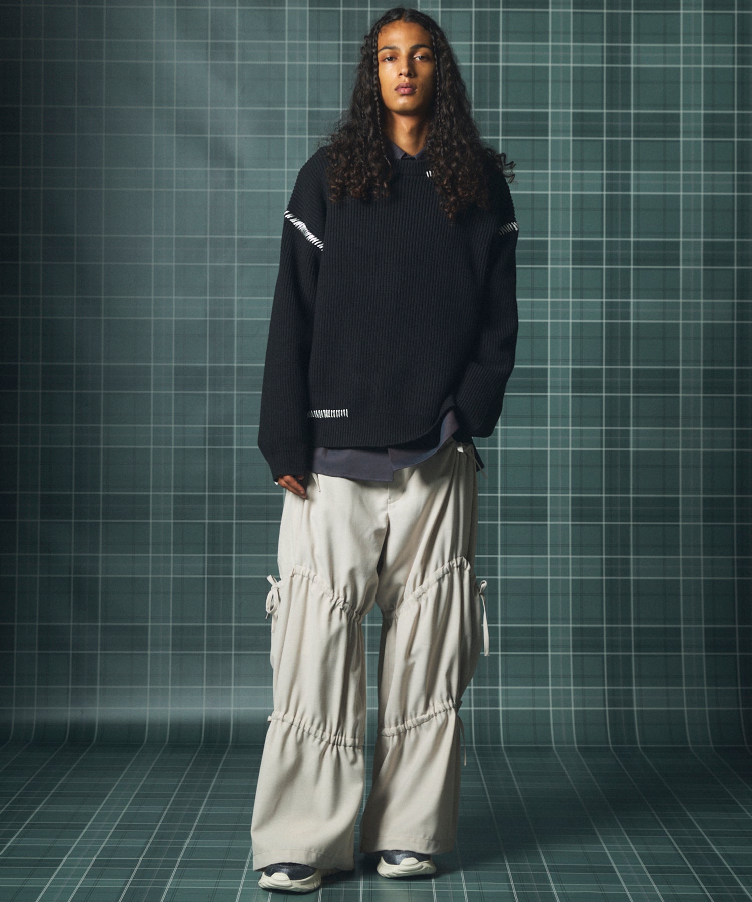 【26SS PRE-ORDER】Airy Striped Gabardine Prime-Wide Two-tuck Pants