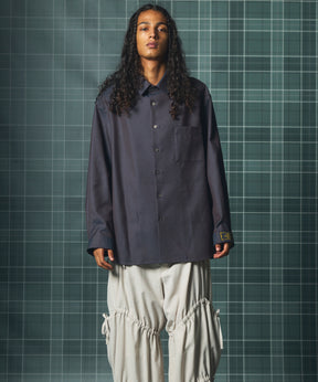 4 Colors Chambray Washable Wool Prime-Over Regular Collar Shirt
