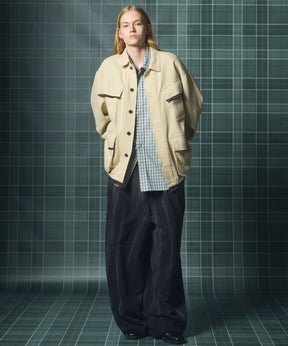 【26AW PRE-ORDER】ウールコットントリミングミックスプライムオーバーファティーグシャツジャケット