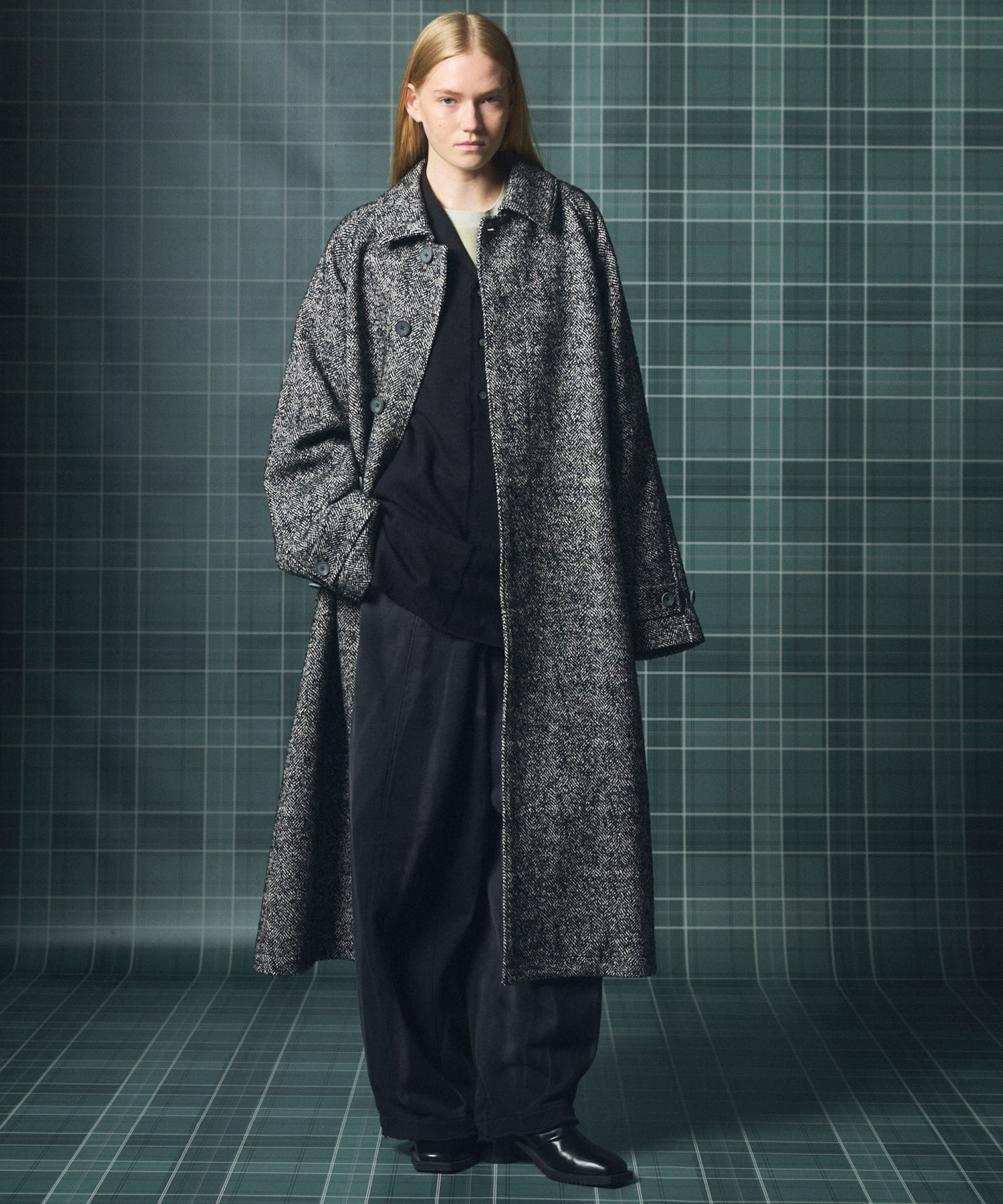 【26AW PRE-ORDER】ディープフロントネックプライムオーバー3Bウールリネンスキッパーシャツ