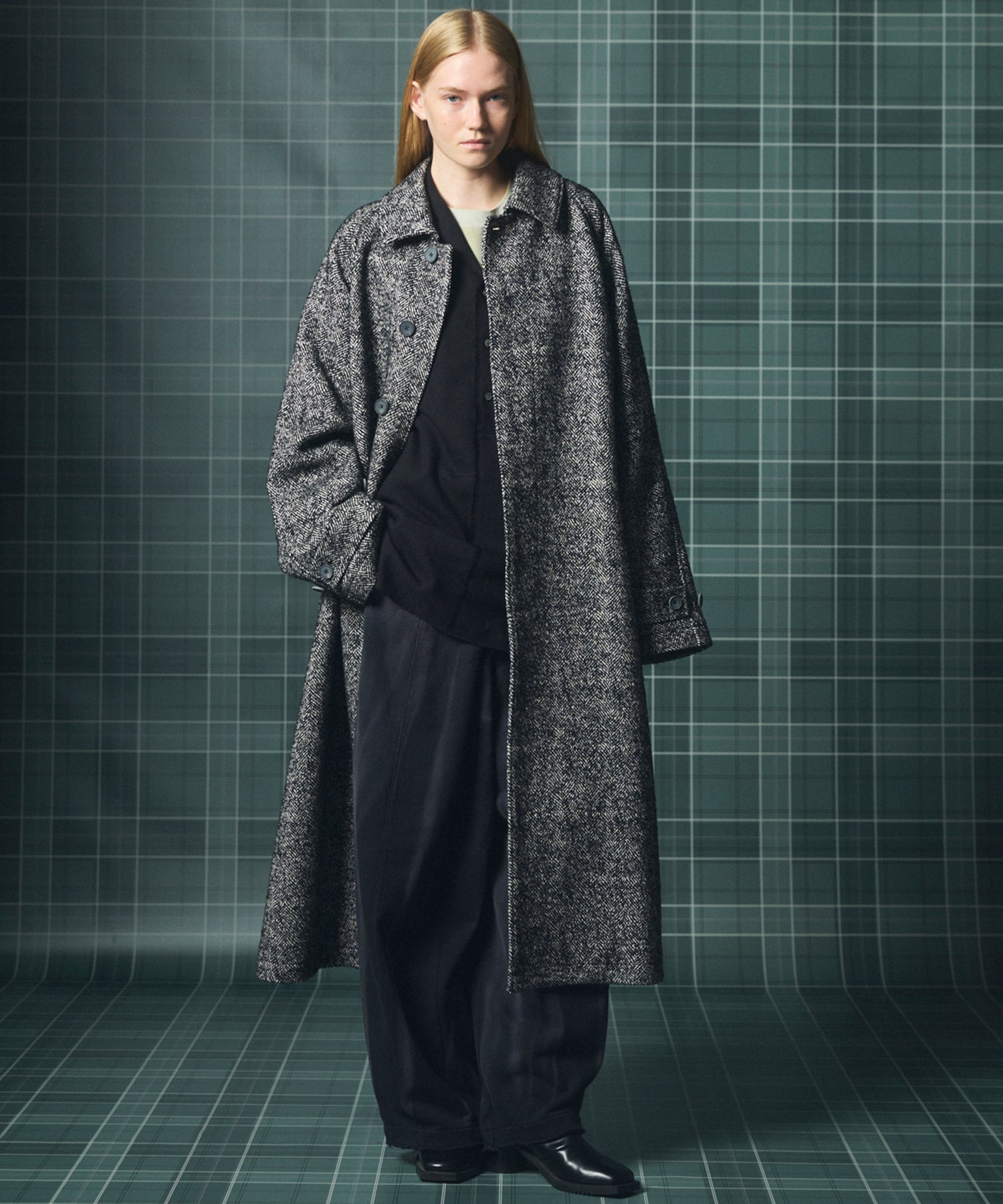 【26AW PRE-ORDER】페이드 인 사이드 아웃 프라임 와이드 3D 전환 스웨트 팬츠