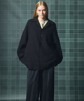 【26AW PRE-ORDER】ディープフロントネックプライムオーバー3Bウールリネンスキッパーシャツ