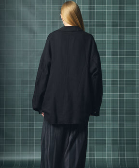 【26AW PRE-ORDER】ディープフロントネックプライムオーバー3Bウールリネンスキッパーシャツ