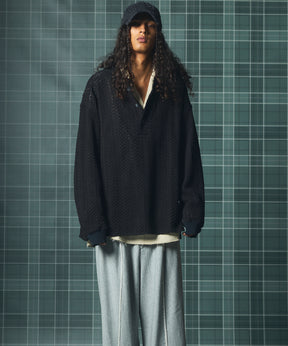 【26AW PRE-ORDER】コットンバルファレースプライムオーバーヘンリーネックロングスリーブニットTシャツ