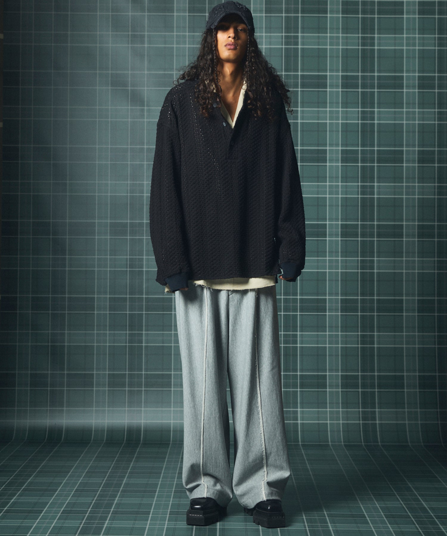 【26AW PRE-ORDER】ディープフロントネックプライムオーバー3Bウールリネンスキッパーシャツ
