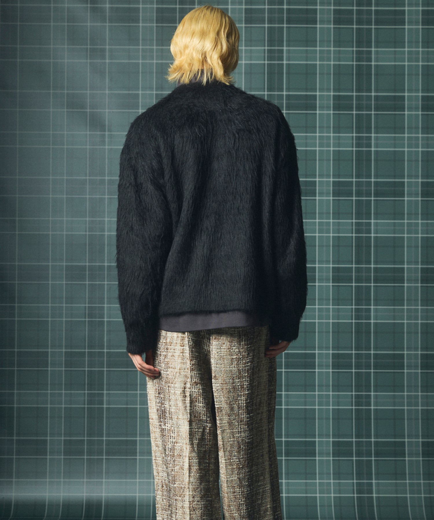 【26AW PRE-ORDER】シャギーニットプライムオーバーYネックカーディガン