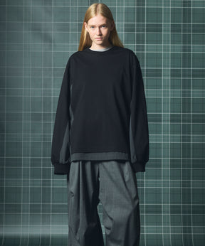 【26aw PRE-ORDER】纯棉巴尔法蕾丝超领亨利领长袖针织T恤