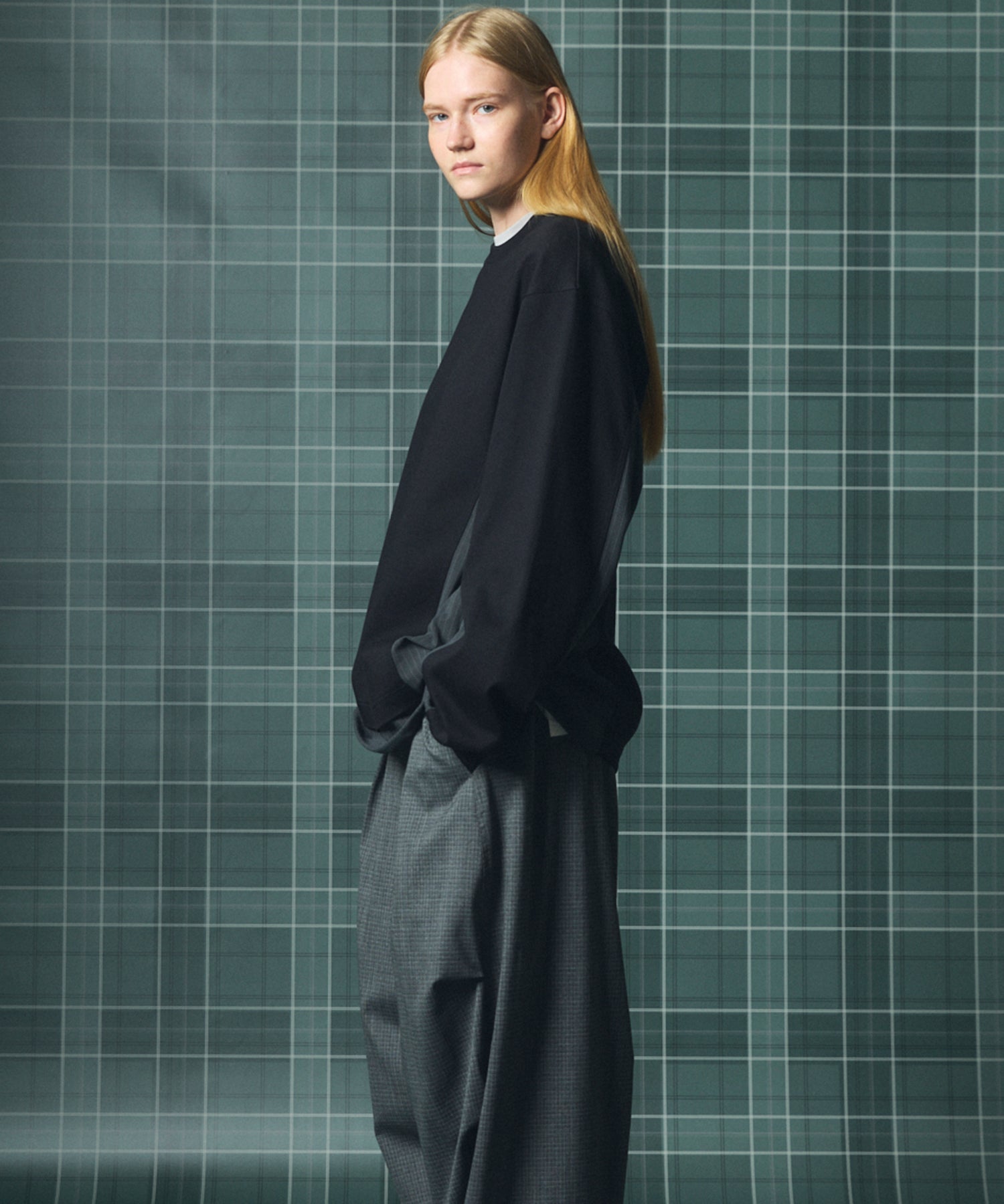 【26aw PRE-ORDER】纯棉巴尔法蕾丝超领亨利领长袖针织T恤