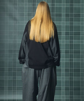 【26aw PRE-ORDER】纯棉巴尔法蕾丝超领亨利领长袖针织T恤