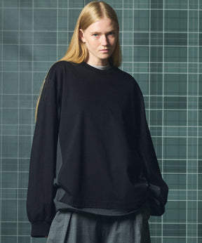 【26aw PRE-ORDER】纯棉巴尔法蕾丝超领亨利领长袖针织T恤