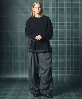 【26aw PRE-ORDER】纯棉巴尔法蕾丝超领亨利领长袖针织T恤