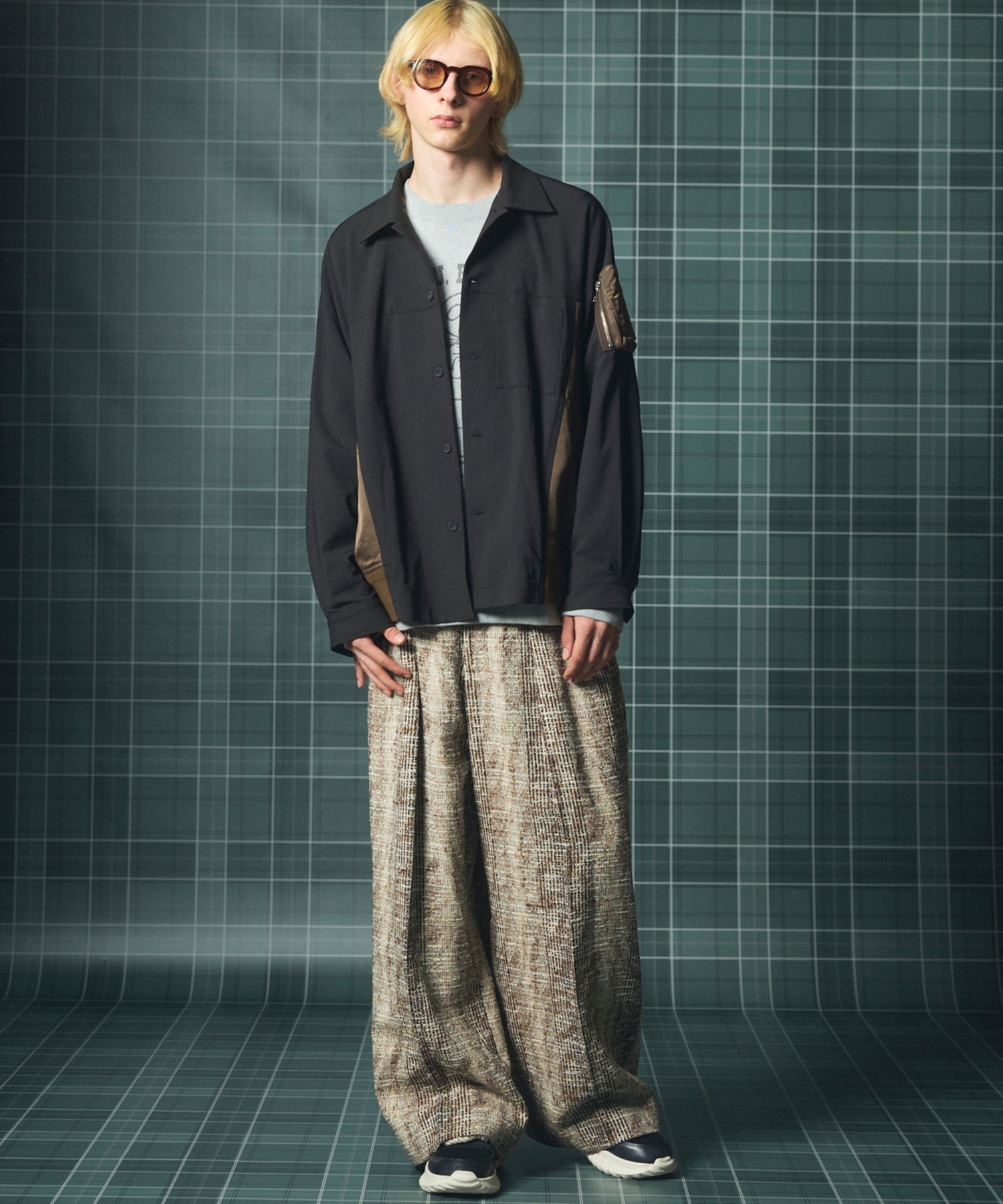 [Italian Dead Stock Fabric] Prime-Over Regular Collar Long Sleeve Shirt