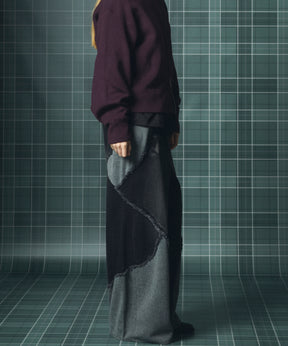 Different Material Docking Prime-Wide Denim Pants