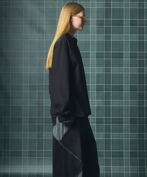 Airy Striped Gabardine Prime-Over Short-sleeved Shirt