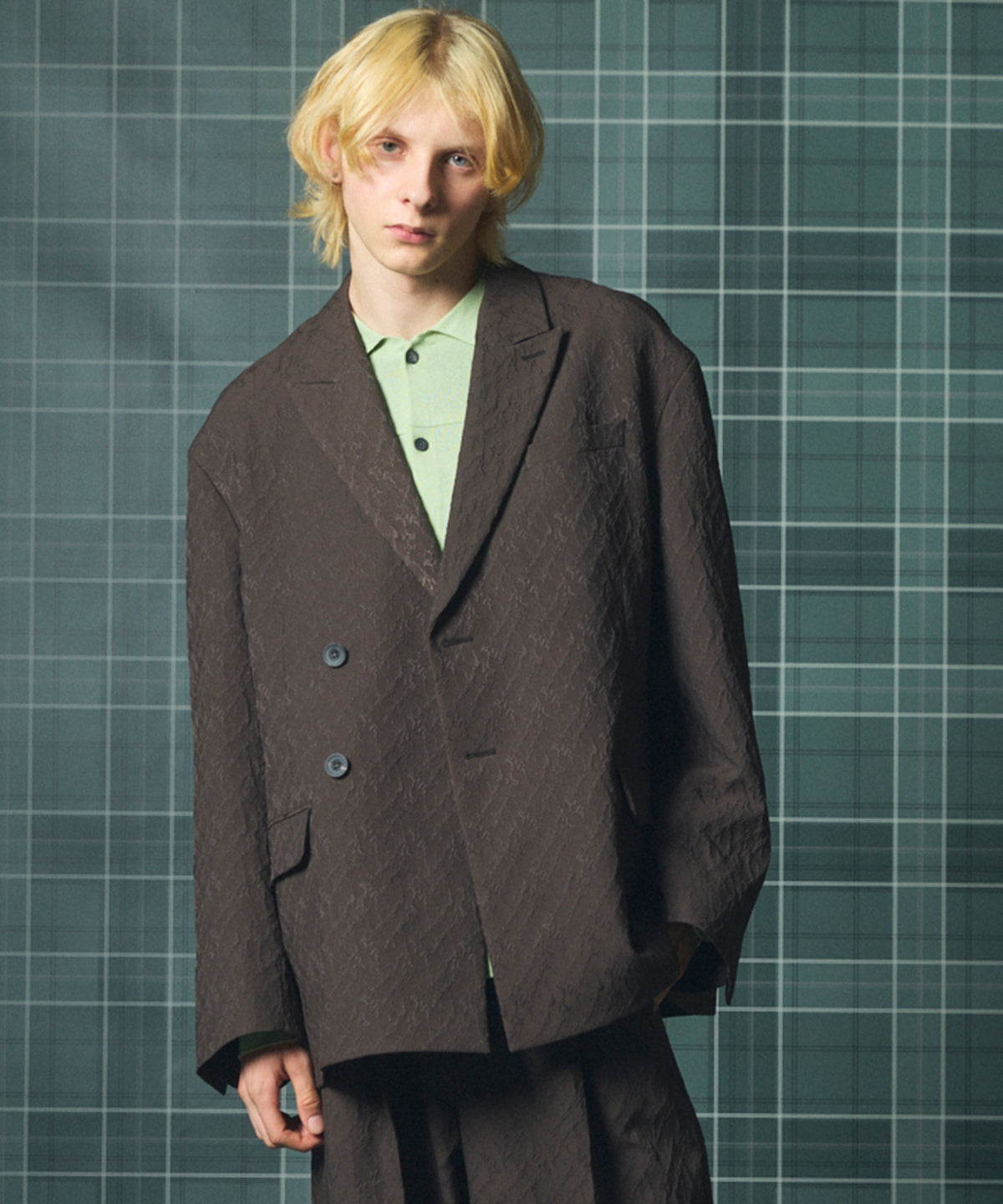 【26AW PRE-ORDER】クラッキング3Dジャガードプライムオーバー2Bセミダブルテーラードジャケット