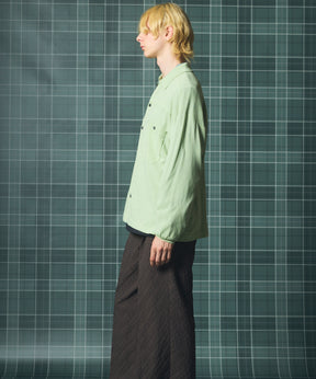 Airy Striped Gabardine Prime-Over Short-sleeved Shirt