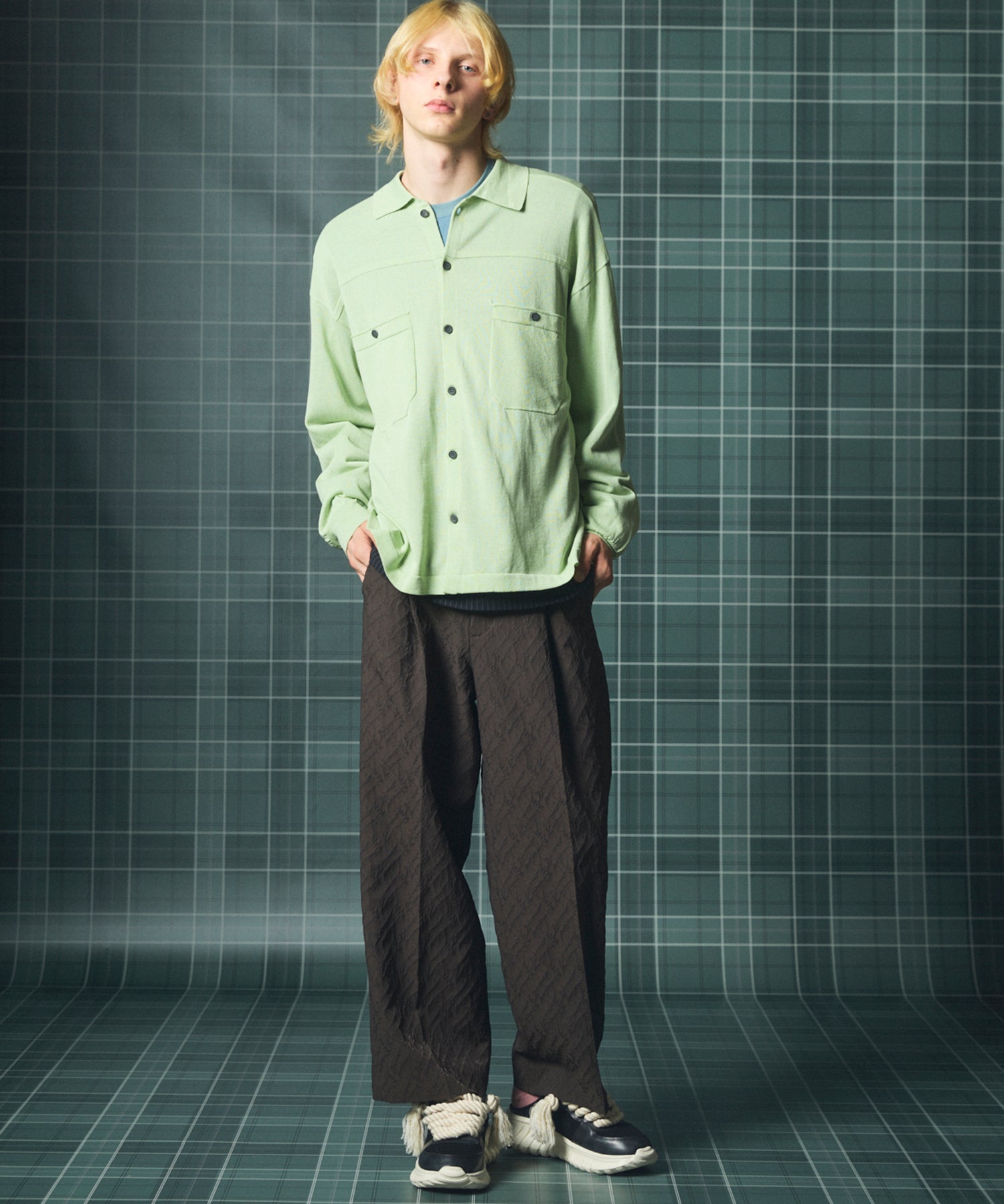 [26AW PRE-ORDER] Butcher fabric prime wide one tuck slacks
