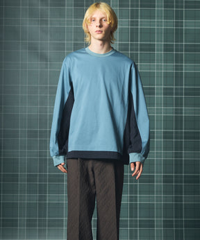 【26aw PRE-ORDER】纯棉巴尔法蕾丝超领亨利领长袖针织T恤