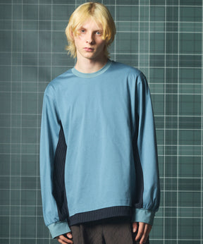 【26aw PRE-ORDER】纯棉巴尔法蕾丝超领亨利领长袖针织T恤
