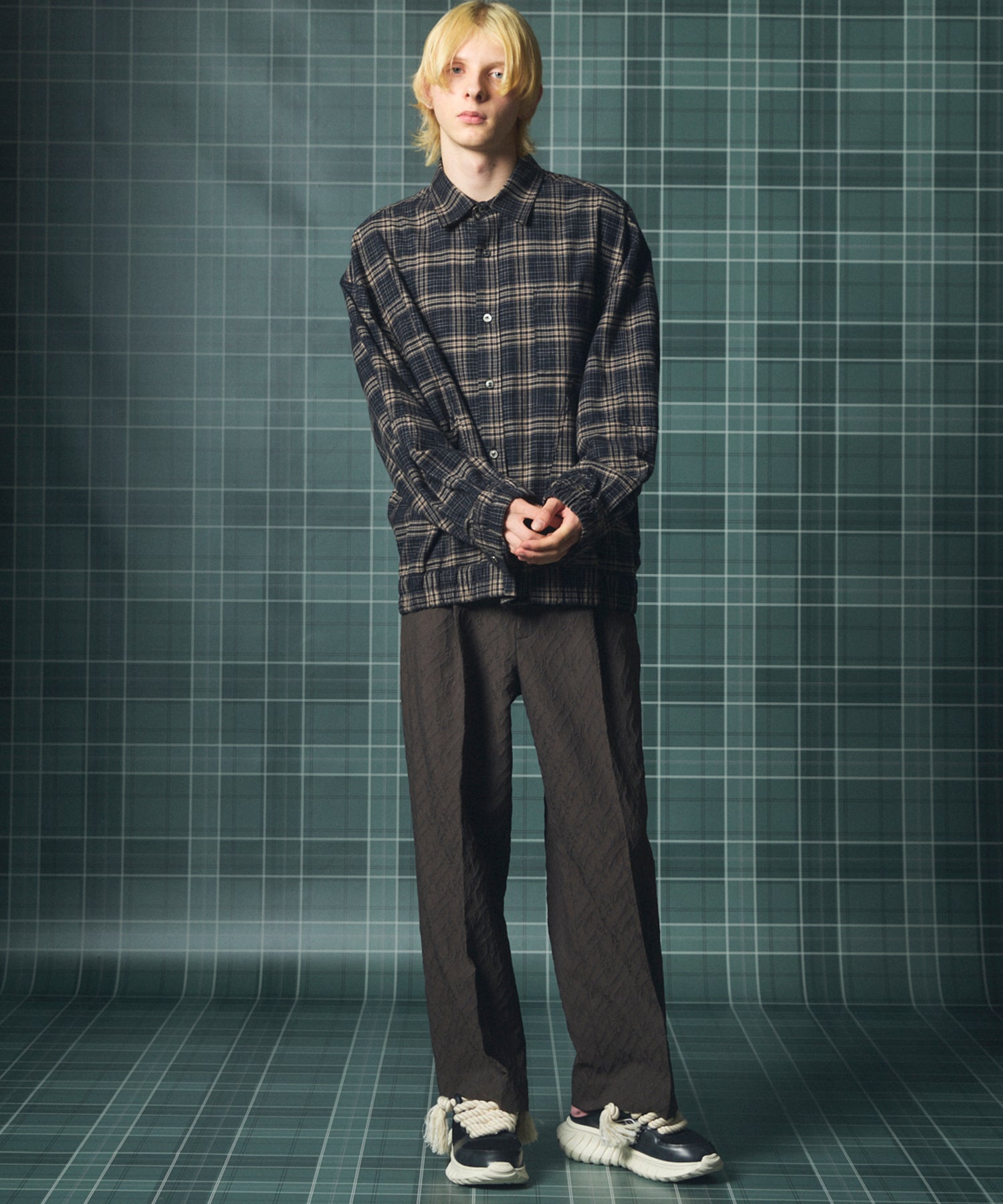 【Italian Dead Stock Fabric】Prime-Over Regular Collar Long Sleeve Shirt